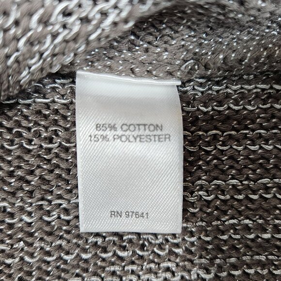 J Jill Cardigan Womens Medium Pure Jill Taupe Silver Space Dye Coastal Chic - Picture 6 of 8